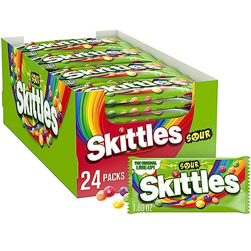 SKITTLES Sour Summer Chewy Candy Bulk Assortment, 1.8 Ounce (Pack of 24) - Sours