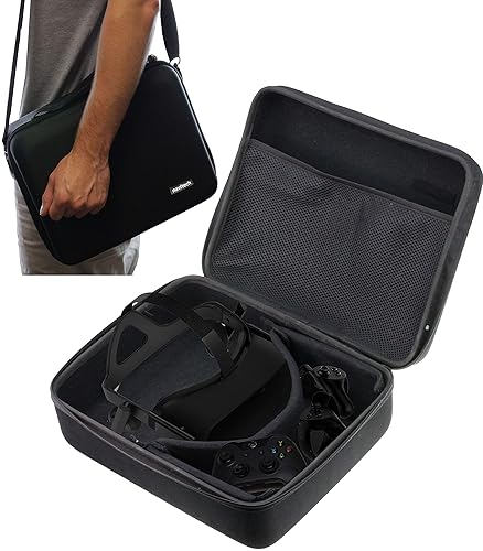 Navitech Black Heavy Duty Rugged Hard Virtual Reality Case with Shoulder Strap Compatible with The pico G2 4k VR