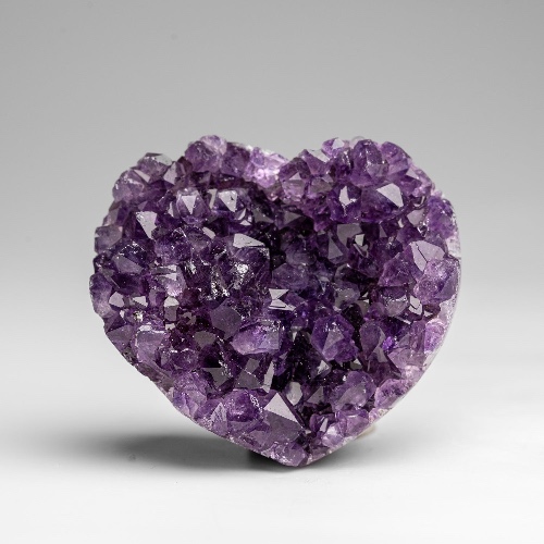 Genuine Amethyst Crystal Cluster Heart from Uruguay