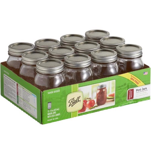 Ball Regular Mouth Mason Jar 16 oz 12 pk | Default Title