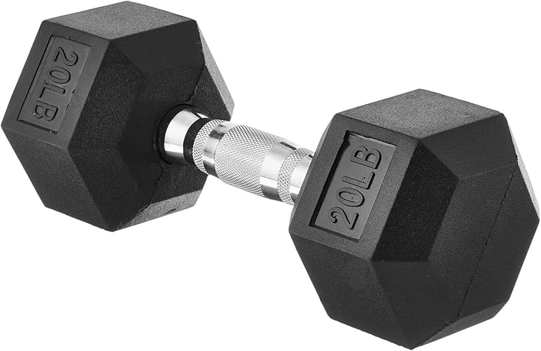 Amazon Basics Rubber Hex Dumbbell Hand Weight - 20 Pounds
