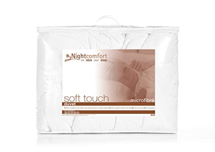 Soft Touch NightComfort Winter Warm 15 tog Hotel Quality Duvet - Luxurious Microfibre Duvet Filled with Anti Allergy Hollowfibre King Size Quilt for Modern Bedding - King Size - White