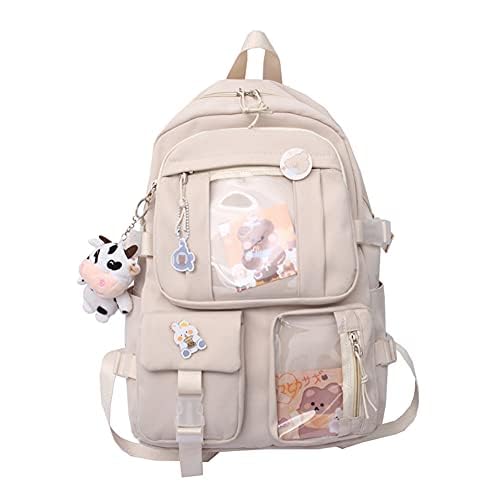 DKIIL NOIYB Kawaii Backpack with Kawaii Pin and Accessories Cute Kawaii Backpack Large Capacity Japanese School Bag JK Anime Shoulder Bag for Cosplay Crossbody Bag 44 * 31 * 14cm - I