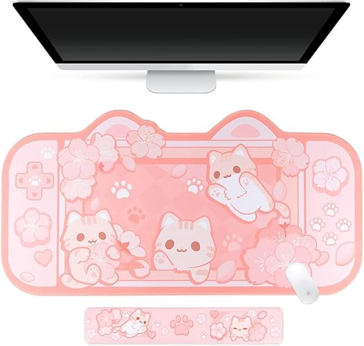 BelugaDesign Sakura Cat Desk Pad
