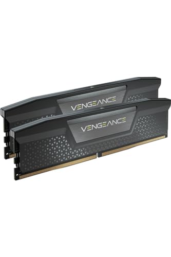 CORSAIR VENGEANCE DDR5 RAM 32GB (2x16GB) 5600MHz CL36 Intel XMP iCUE Compatible Computer Memory - Black (CMK32GX5M2B5600C36) - 32GB (2x16GB) - Black