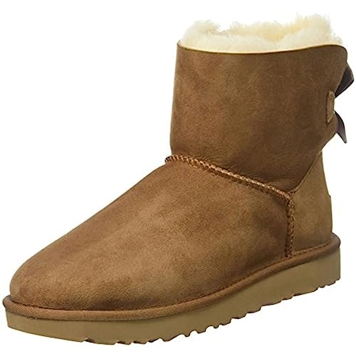 UGG Mini Bailey Bow Li, Botas Mujer - 38 EU - Marrón Chestnut