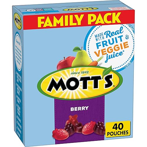Mott's Fruit Flavored Snacks, Berry, Gluten Free Snack, Family Pack, 40 Ct, 32 oz - Berry - 40 Count (Pack of 1)