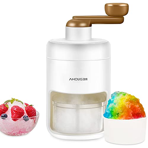 AHOUGER Ice Shaver Machine, 2023 Premium Portable Shaved Ice Snow Cone Machine with Free Ice Cube Trays - Enjoy Ice Anywhere, BPA-Free