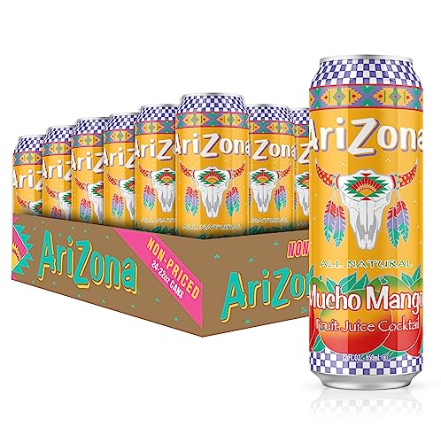AriZona Mucho Mango Juice Cocktail - Big Can, 22 Fl Oz (Pack of 24) - Mucho Mango