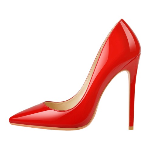 8cm 10cm 12cm Red Pointed Toe Slip On High Heel Pumps | Red / 12CM / US7