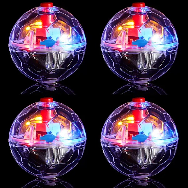 4 Pieces Ghost Hunting Cat Ball Motion Light Up Cat Balls LED Motion Activated Cat Ball Motion Light Up Cat Dog Interactive Toys Pet Glowing Mini Running Exercise Ball Toys for Animals Activity