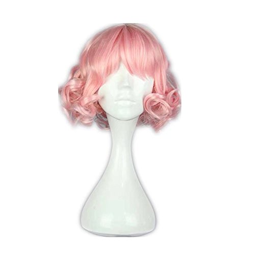 COSPLAZA Cosplay Wig Halloween Wavy Japanese Harajuku Role Play Party Hair Pink - F-Pink
