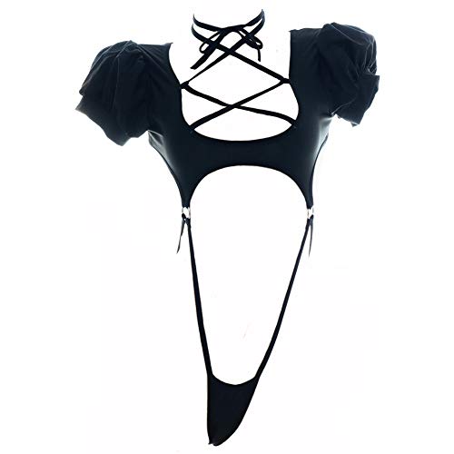 Joyralcos Womens Japanese Lingerie Cosplay Anime Bikini Outfit Lolita Sexy Jumpsuit One Piece Underwear - Black