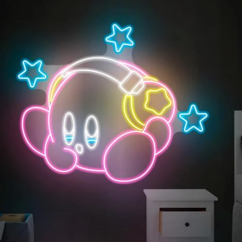 Kir by Neon Sign - Anime Neon Sign, Custom Japanese Neon Light, Cute Neon Sign, Kids Room Neon Sign, Kawaii Gift Gamer, Fun, Gaming Neon Sign Width:15.7inch