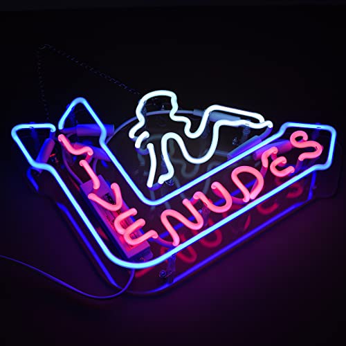 Geewkooy Live Nudes Neon Sign Beer Bar Home Art Handmade Glass Neon Lights Signs For Bedroom Office Hotel Pub Cafe Recreation Room Wall Artwork Decor Man Cave Night Light