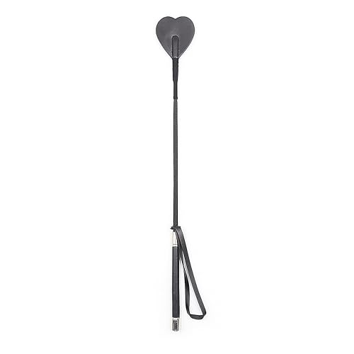 chenyesun Riding Whips Horse Riding Leather Heart Whip Riding Crop Bull Whip for Outdoor Sport - Black-1