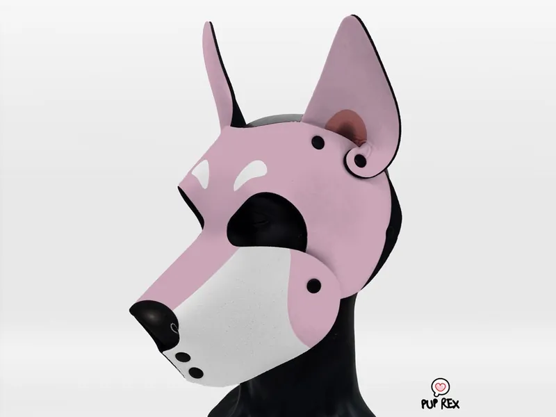 Baby Pink Rex Two Pup Hood