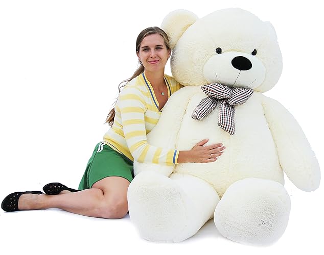 Joyfay Giant Teddy Bear, White- Over 6ft (78") - White