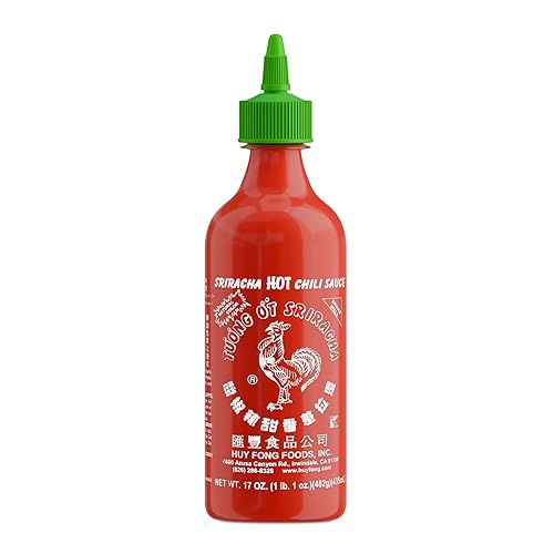 Huy Fong Sriracha, 17 OZ Original Flavor Hot Chili Sriracha, 17 Onuce Spicy Flavor Sriracha Chili Hot Sauce W/Chili Pepper, Pack of 1 - 1 Pack - 17oz Sriracha