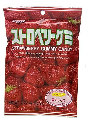 Kasugai Gummy Candy, Strawberry, 3.77-Ounce Packages (Pack of 12) - Strawberry - 3.77 Ounce (Pack of 12)