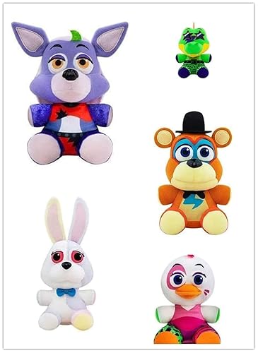 Besovor FNAF Plush Toys Security Breach FNAF Plush Dolls Vannie Glamrock Montgomery Gator Roxanne Toys- 7IN - SUÁNTO (5pcs) - 5pcs