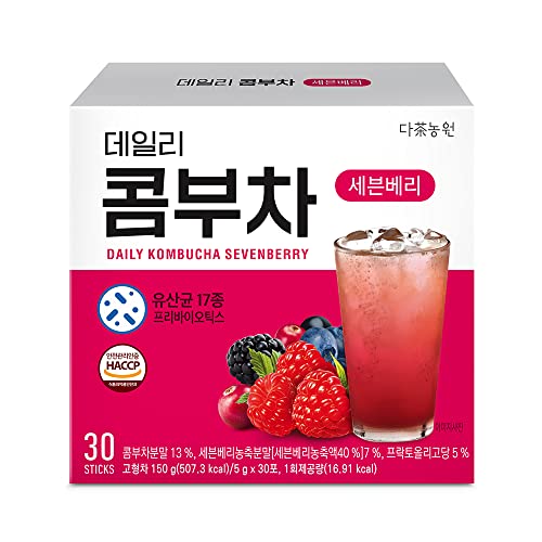 KAYFOOD Tea Garden Daily Kombucha Powder Tea SevenBerry 5g x 30 sticks (150g/5.29oz) Sugar Free Diet Tea without Bottle - SevenBerry 30sticks