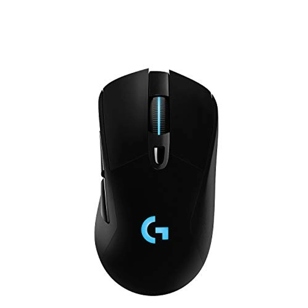 Logitech G703 Lightspeed Wireless Gaming Mouse W/Hero 25K Sensor, PowerPlay Compatible, Lightsync RGB, Lightweight 95G+10G Optional, 100-25, 600 DPI, Rubber Side Grips - Black