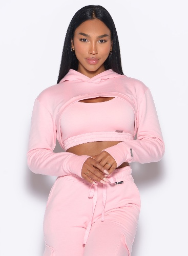 Sweat Bolero Hoodie | XS / Tickled Pink / Medium Weight