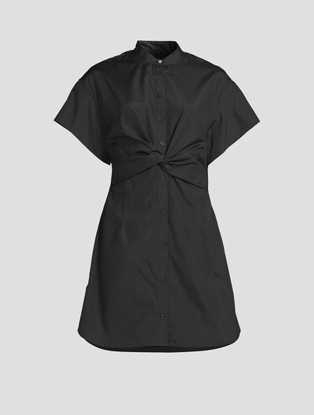 Gretchen Twist-Front Poplin Shirt Dress