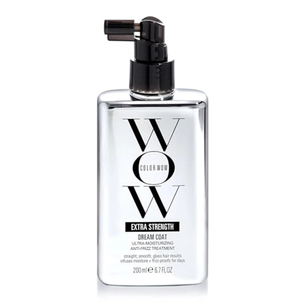 Color Wow Dream Coat Extra Strength, Hitzeschutz, Anti-Frizz Spray, bis 3 Haarwäschen, Glanzspray für superglatte, geschmeidige Haare, Sulfatfrei, Parabenfrei, Tierversuchsfrei, 200ml