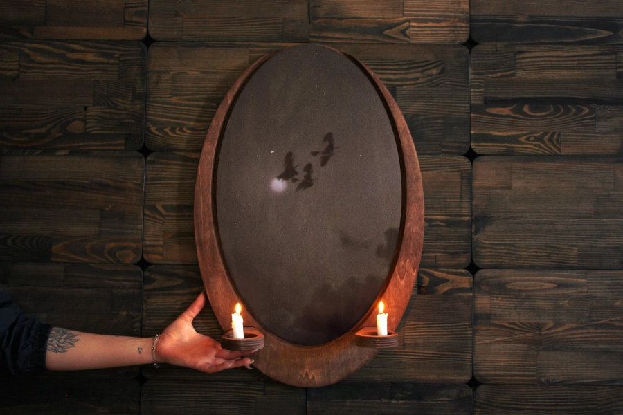 Flying Witches,Witch Wall Décor Art,Wall plaque,Wooden Plaque,Vintage Candle Holder,Oval Painting,Witchcraft Wall Art,Gothic,Christmas Gift