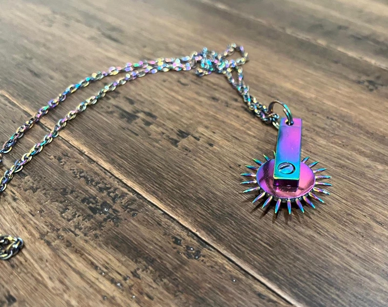 Rainbow Wartenberg Wheel Necklace