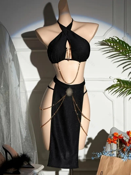 conjunto uniforme   cadena metal sexy colgante - Temu Argentina
