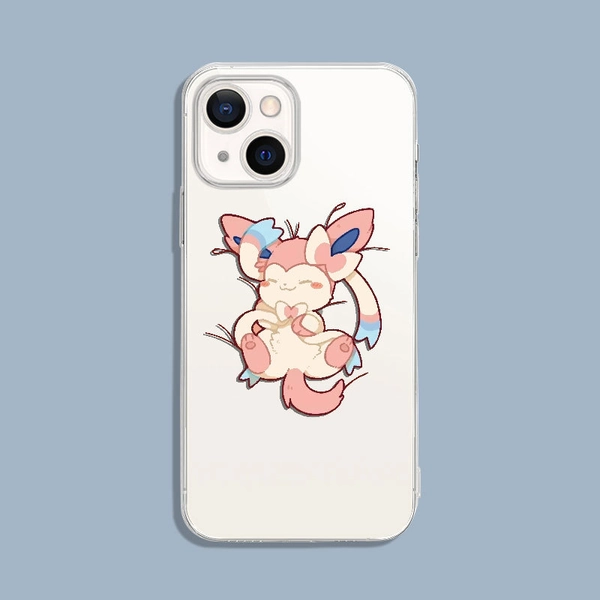 Transparent Sleeping Eeveelution Phone Case Cute Anime iPhone Cases Chibi Cute Art - Sylveon