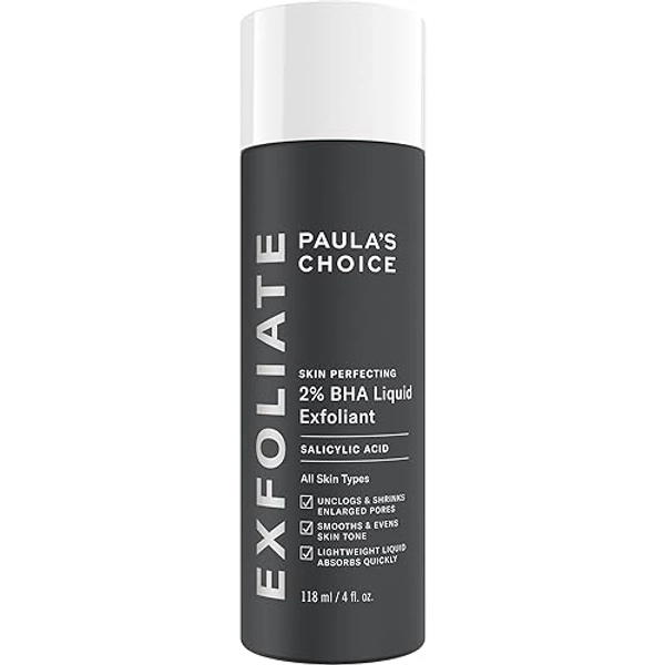 Paula's Choice Skin Perfecting 2% BHA Liquid Exfoliant - Salicylic Acid Peel for Face - Blackhead, Whitehead & Blemish Exfoliator - Combination to Oily & Acne Prone Skin - 118 ml