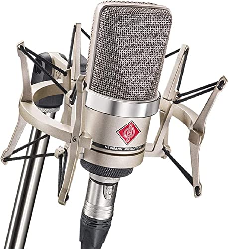 Neumann TLM 102 Studio Set - Cardioid Condenser Microphone Ideal for Home/Professional Studio Instrument Vocal Podcast Twitch recording - Nickel - Microphone