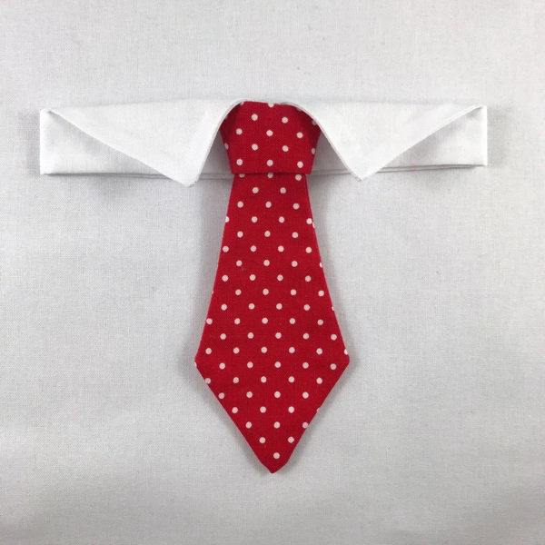 Red Polka dot Cat Necktie collar, Cat tie