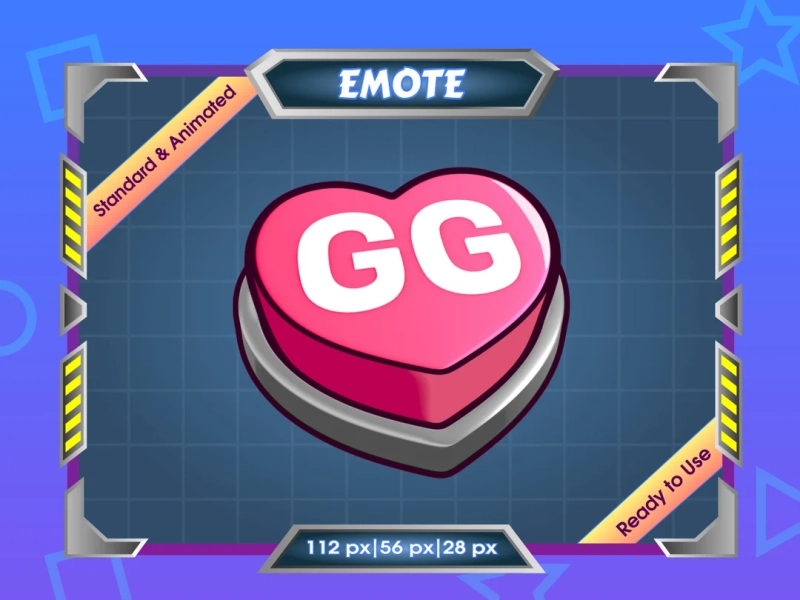Animated Emote for Streamer Twitch Emote Discord Emote GG Pink Love Button - Etsy