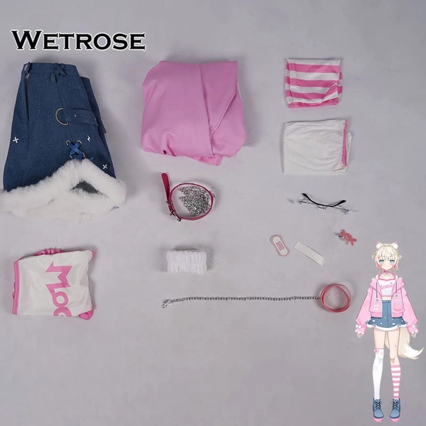 [Wetrose] In Stock Hololive EN Fuwawa Mococo Casual Daily Dress Outfit Cosplay Costume