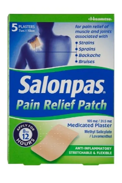 Salonpas Pain Relief Patch - 5 pack - Medicated Plaster for Joint & Muscle Pain