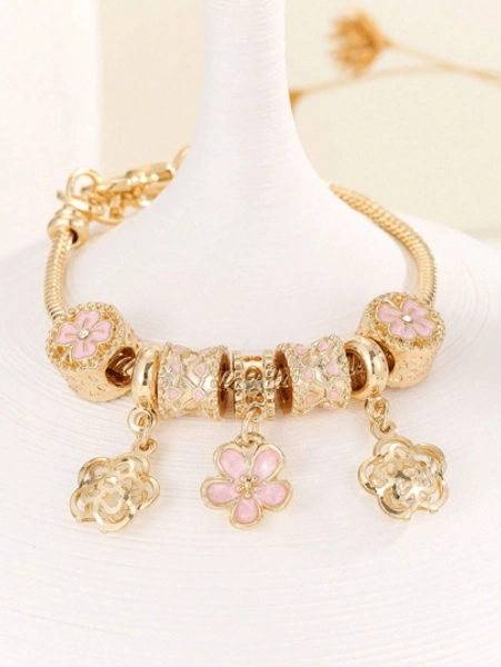 flower charm bracelet