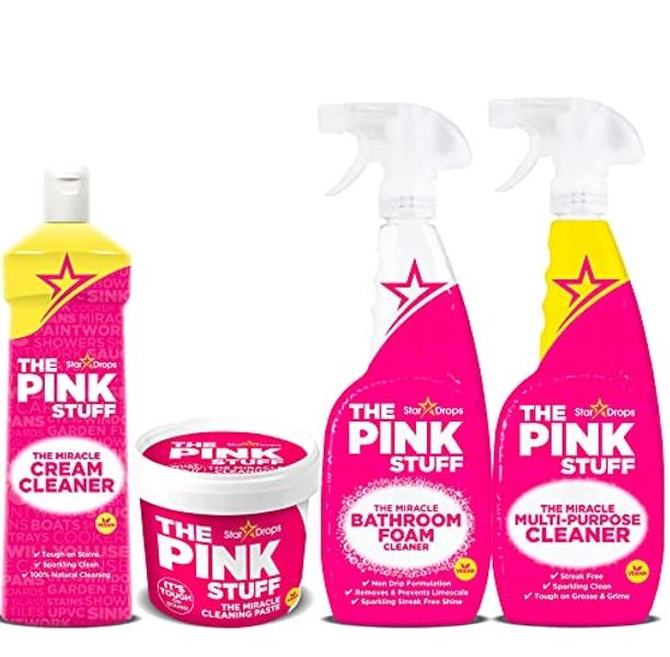 Stardrops - The Pink Stuff Ultimate Bundle - Miracle Cleaning Paste, Multi-Purpose Bathroom Spray and Foam Cleaner