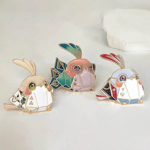 HSR Enamel Pin Honkai Star Rail Origami Bird Pin Badges - Aventurine