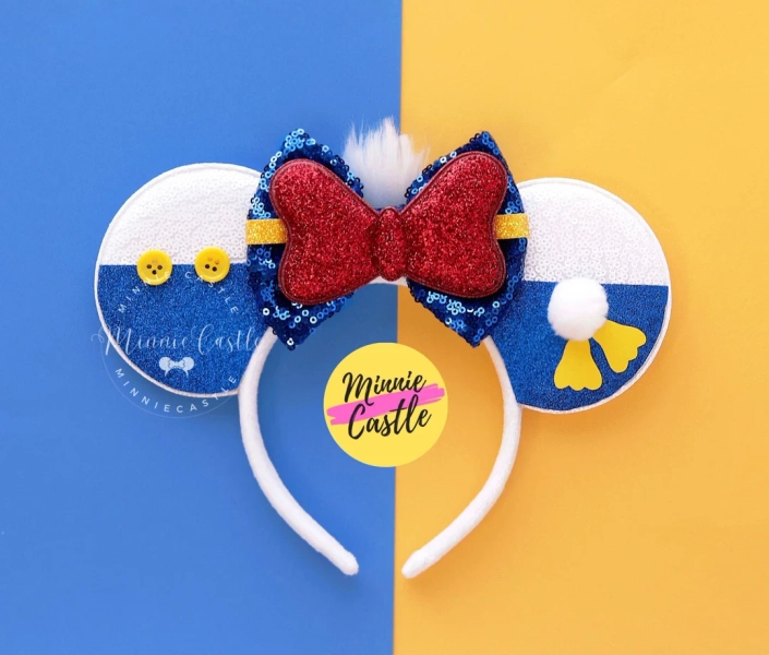 Donald Mickey Ears, Mickey Ears, White Duck Mouse Ears, Minnie Ears, Mouse Ears Headband, Mickey Ears, Characters - Etsy