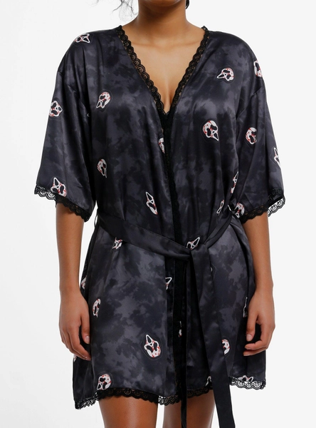Ghost Face Mask Lace Trim Robe