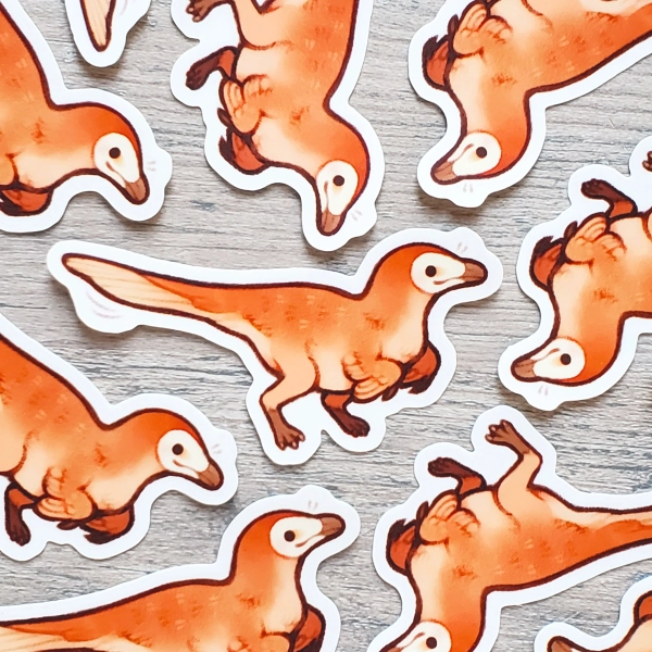 Feathered Friend Sticker / Cute Animal Sticker / Mononykus Sticker / Waterproof Laptop Sticker, Gifts for Dinosaur Lovers, Cute Sticker