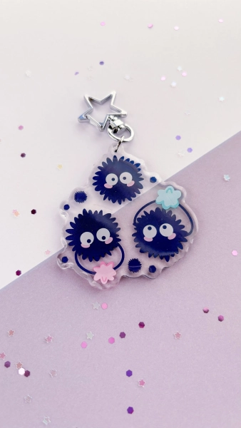 Soot Sprites - Acrylic Keychain - Cute - Kawaii Aesthetic