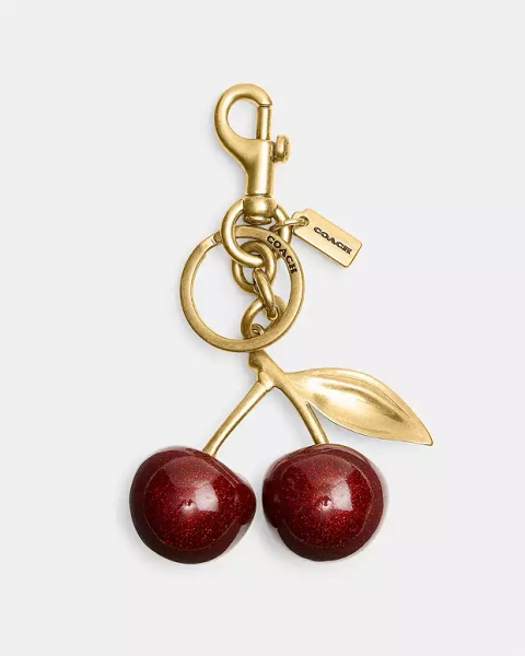 Brass/Red Apple Cherry Bag Charm