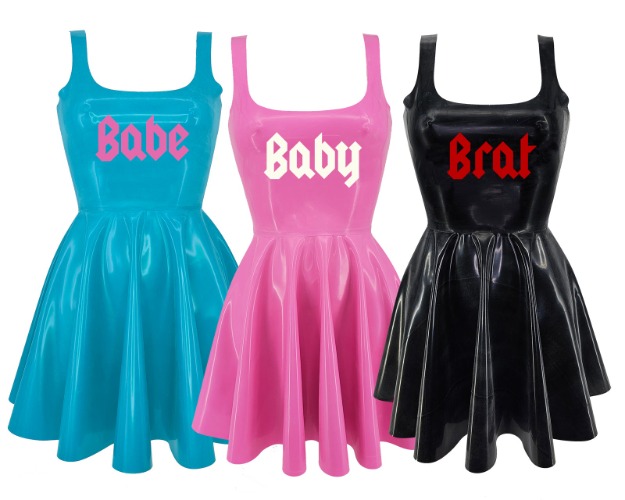 Latex Babe / Baby / Bra t skater dress | Bra t/ translucent lilac