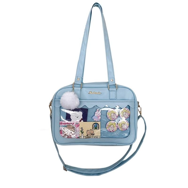 Harajuku Fashion: Shoulder Itabag (Pastel Blue) - Neo Tokyo